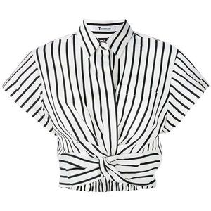 T by Alexander Wang - Striped Crop Blouse
